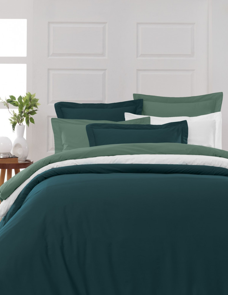 Lot de 2 Taies D'oreiller Unie Percale EASY CARE 80 fils/cm² SENSEI...