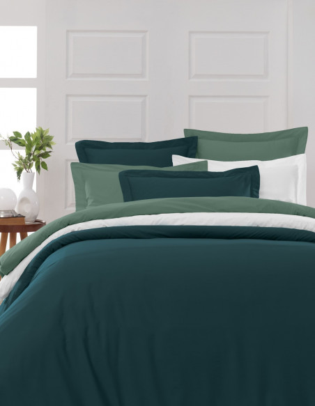 Lot de 2 Taies D'oreiller Unie Percale EASY CARE 80 fils/cm² SENSEI...