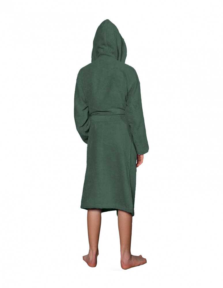 Peignoir de bain enfant à capuche uni...