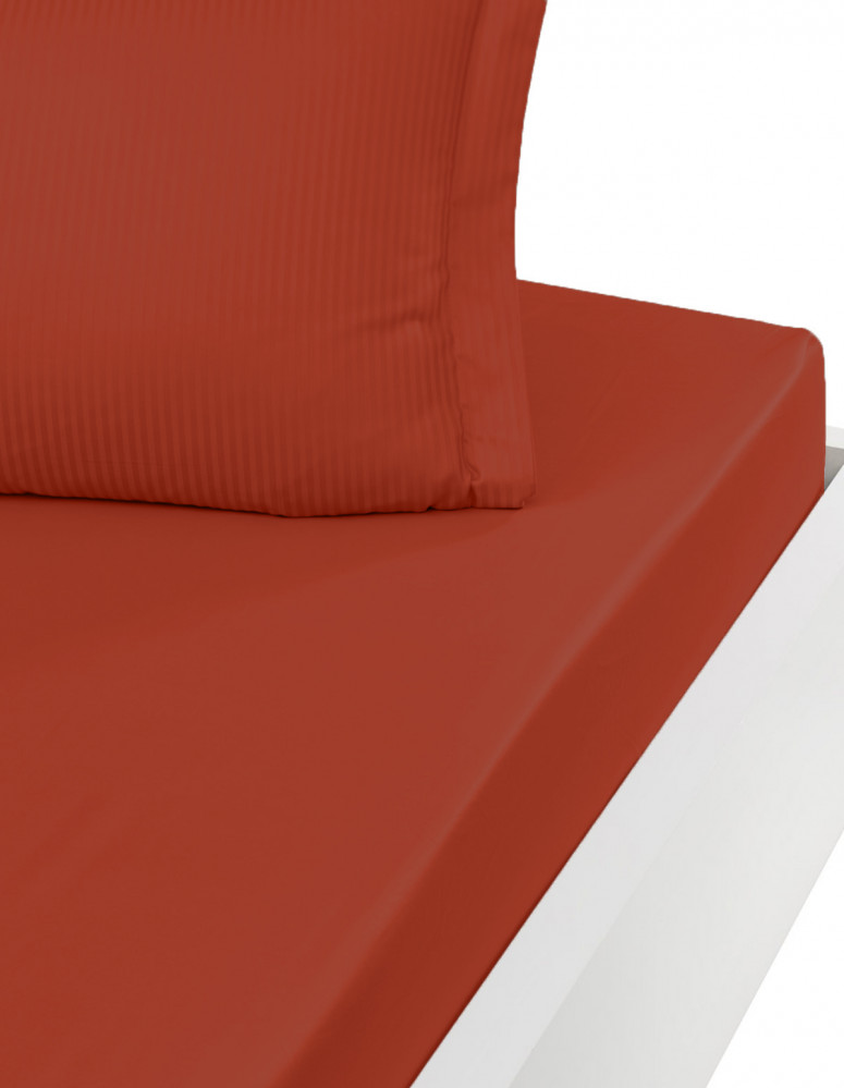 Drap housse uni en satin de coton 120...