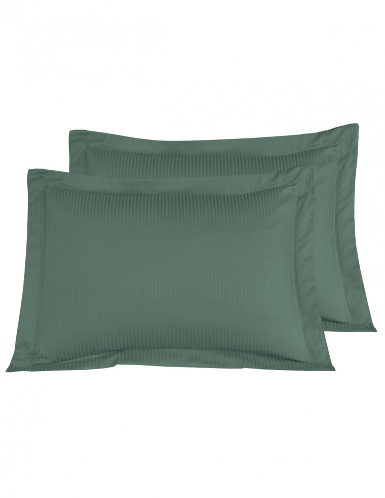 2 taies d'oreiller rayées en satin de...