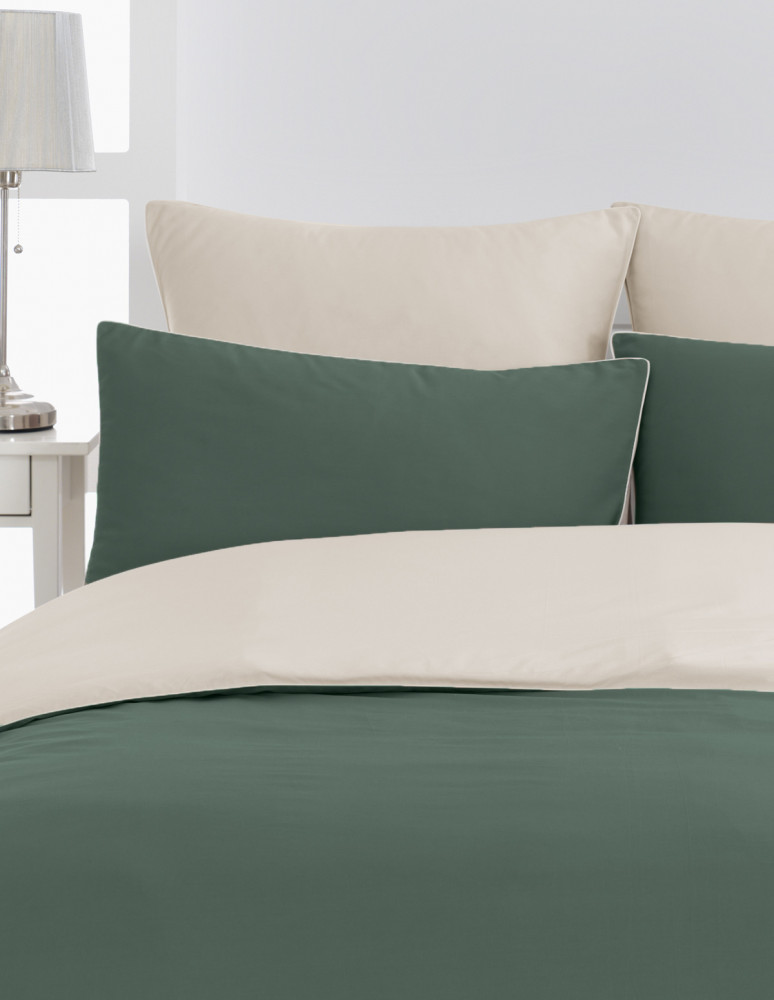 2 taies d'oreiller bicolores en...