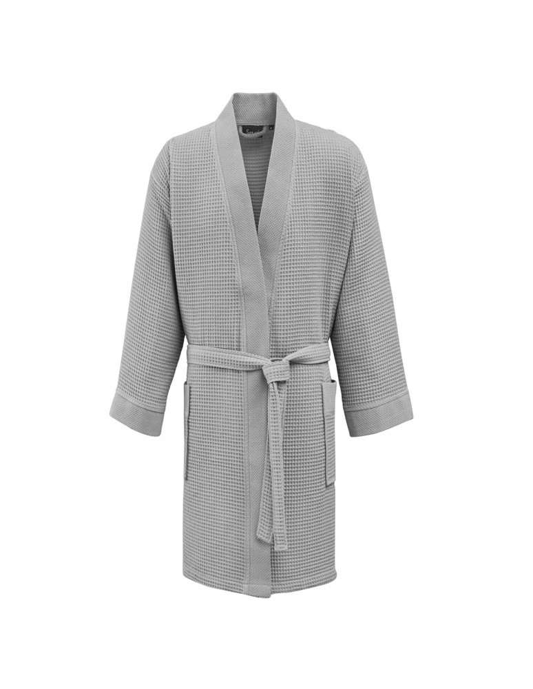 Peignoir Col Kimono En Coton Noir L Luxury | Maisons Du Monde