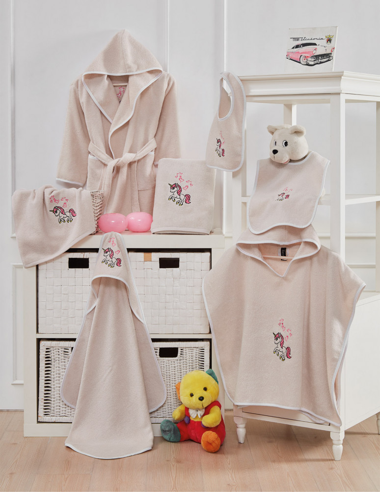 Peignoir enfant brodé AMAIA LA LICORNE