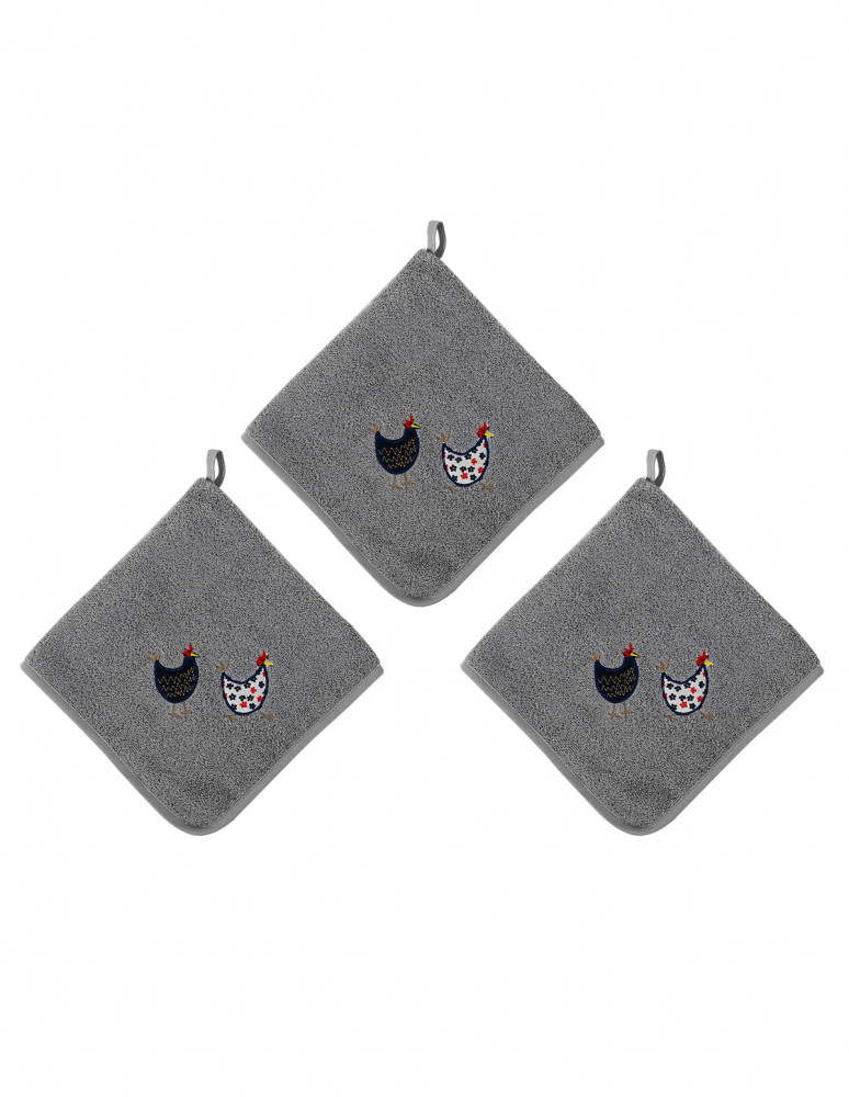 Lot de 3 Torchons Carrés Eponge...