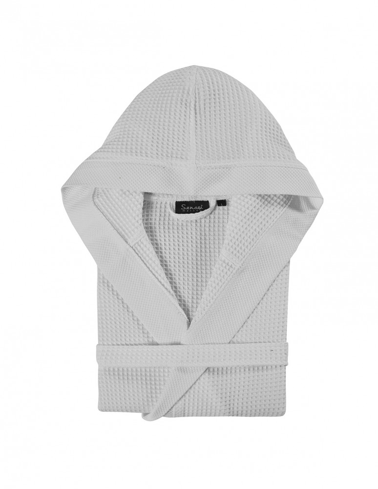 Peignoir mi-long nid d'abeille...