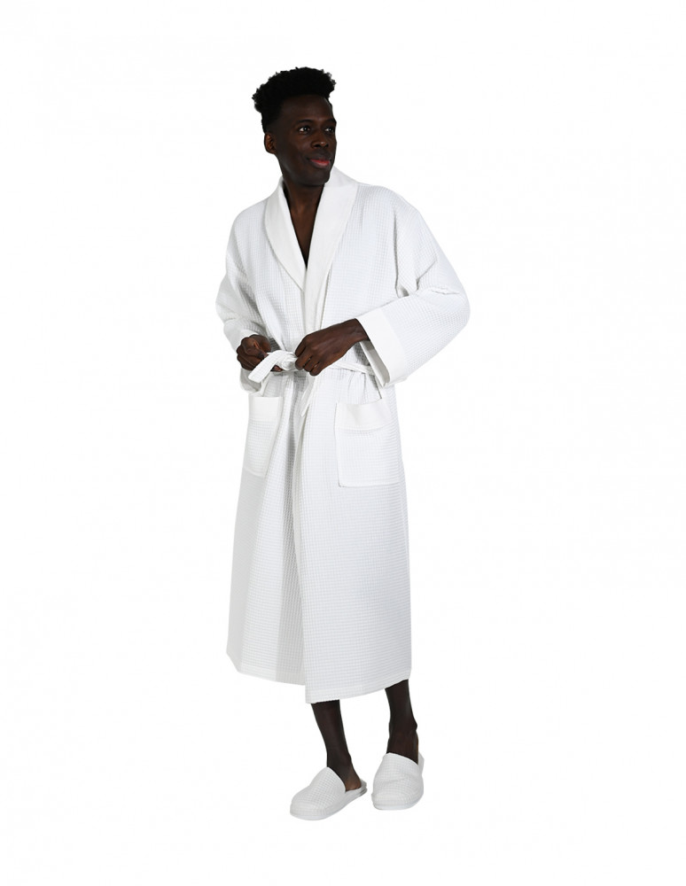 Peignoir long nid d'abeille...