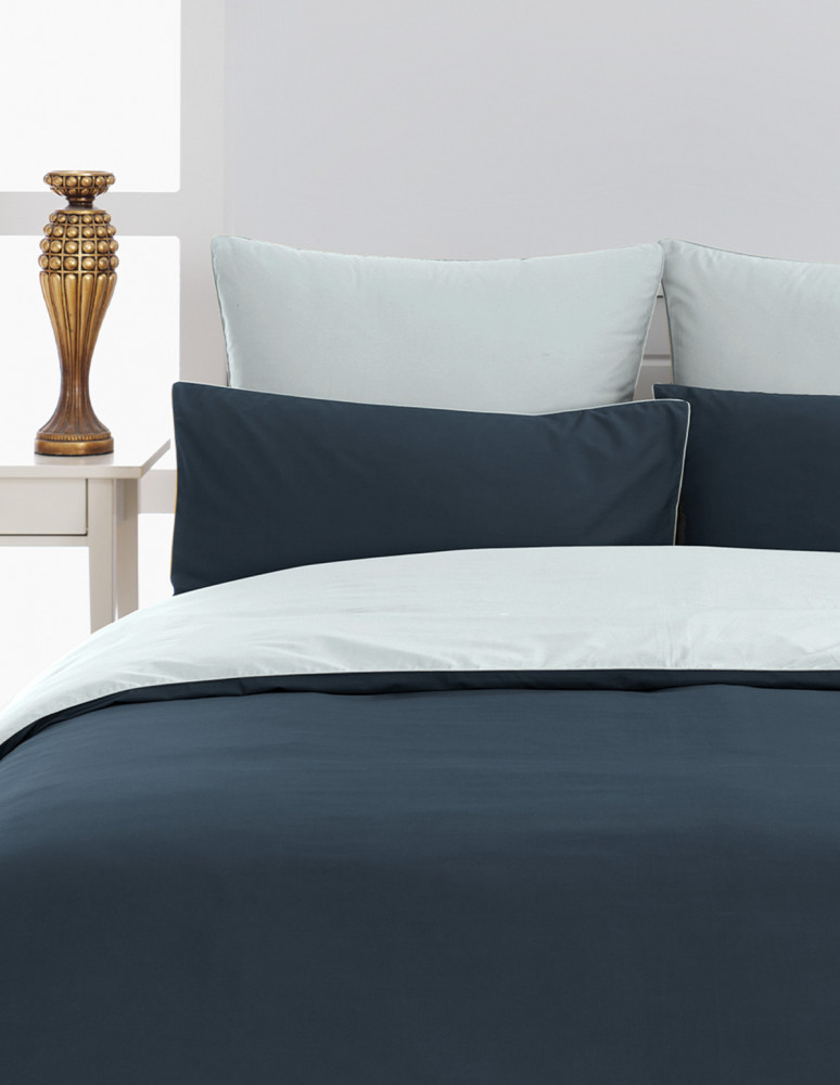 2 taies d'oreiller bicolores en...