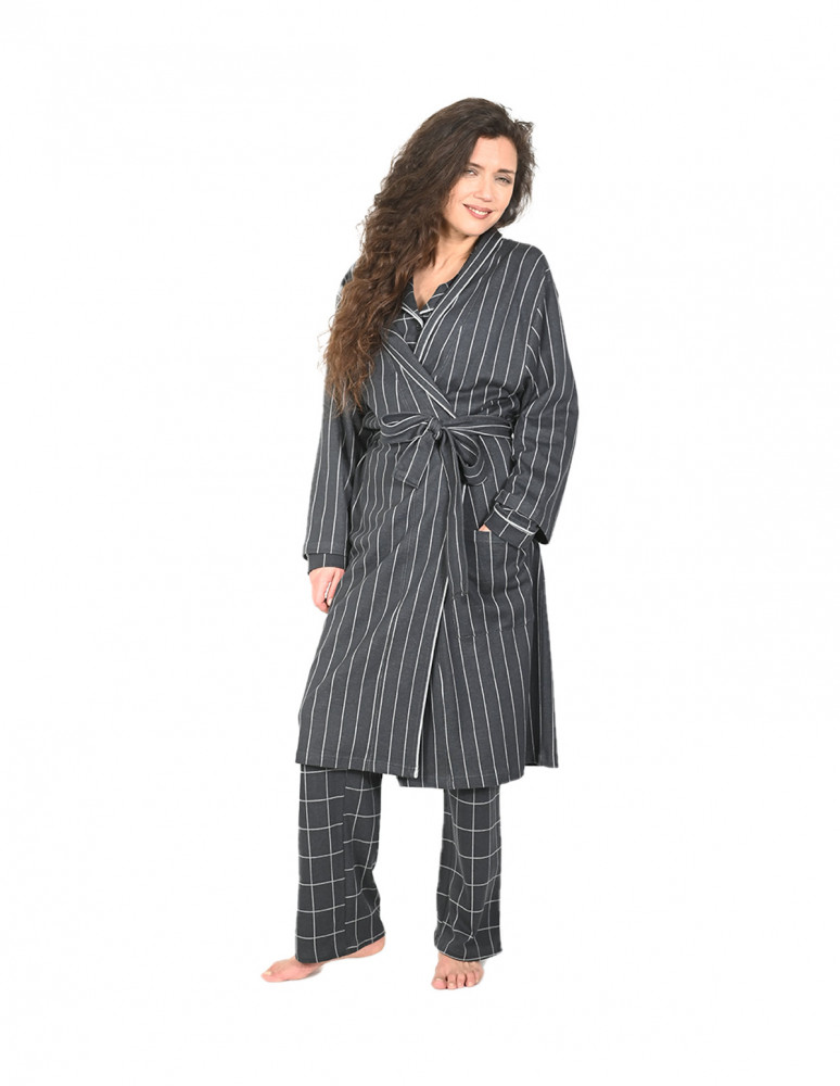 Peignoir d'intérieur rayé femme ANDREA