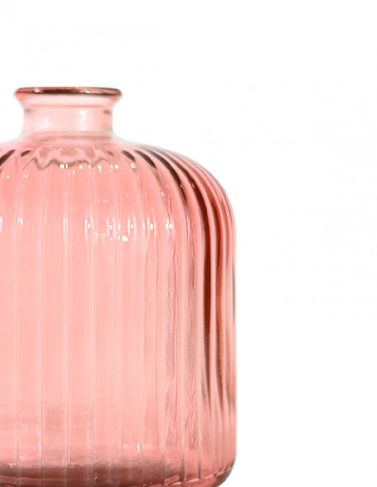 Vase en verre recyclé strié h 18 cm...