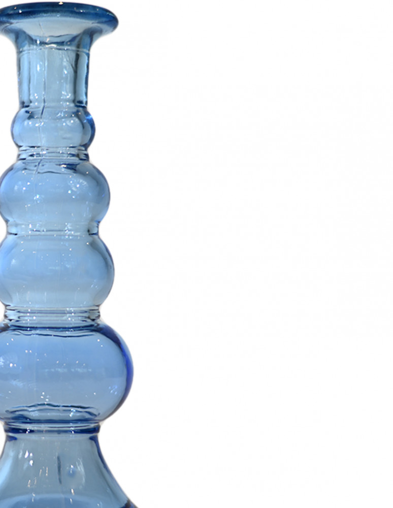 Bougeoir en verre recyclé h 22 cm ASCOT
