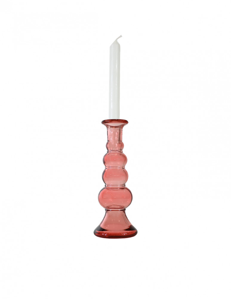 Bougeoir en verre recyclé h 22 cm ASCOT