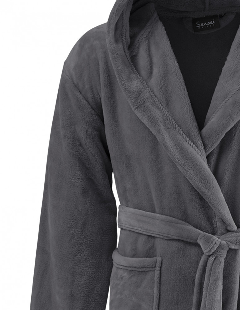 Peignoir polaire mixte à capuche KAPRA
