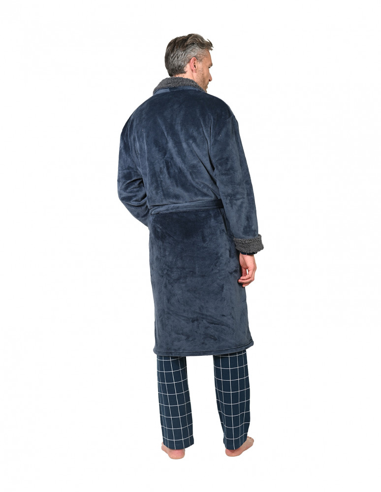 Peignoir Polaire col chale bicolore KALY