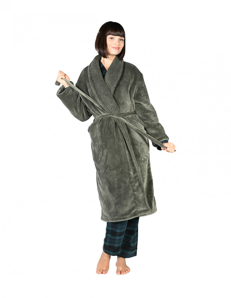 Peignoir mixte polaire chaud doublé...