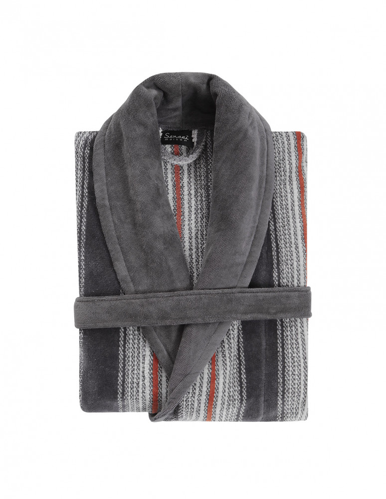 Peignoirs col châle Velours Jacquard...