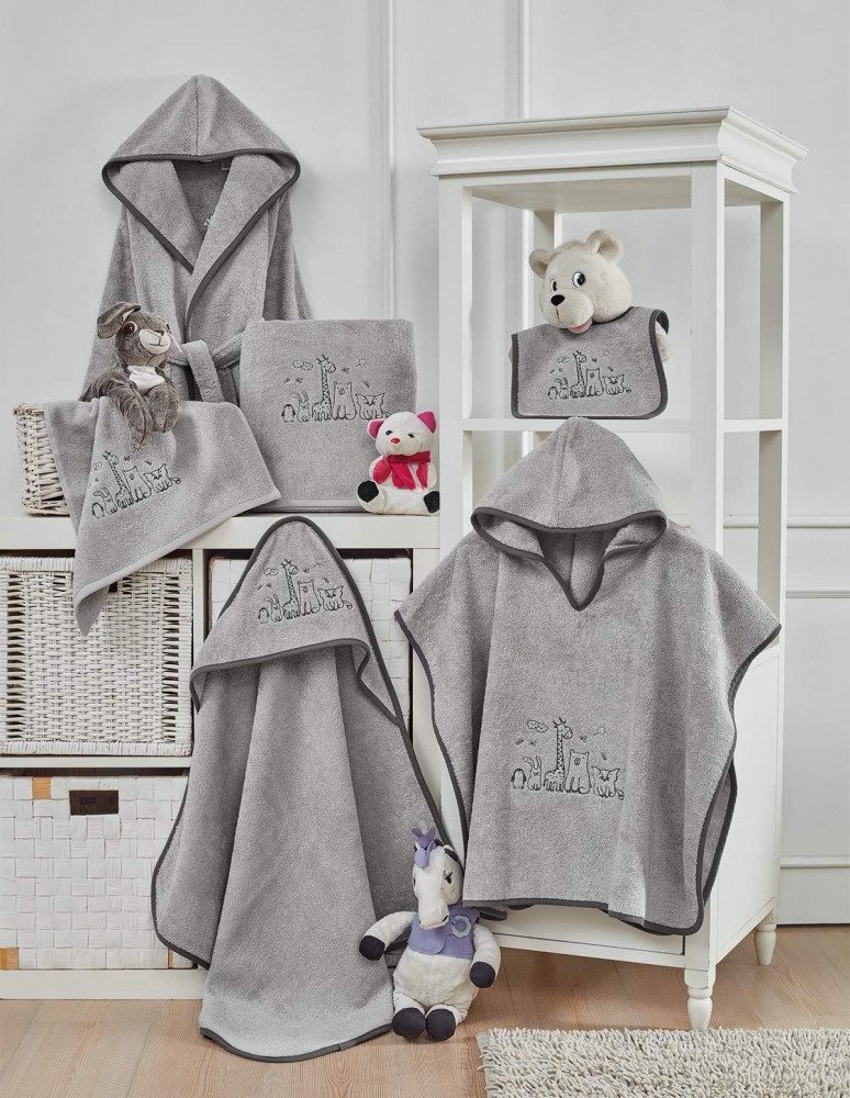 Peignoir enfant brodé BABY JUNGLE