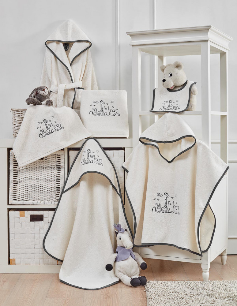 Peignoir enfant brodé BABY JUNGLE