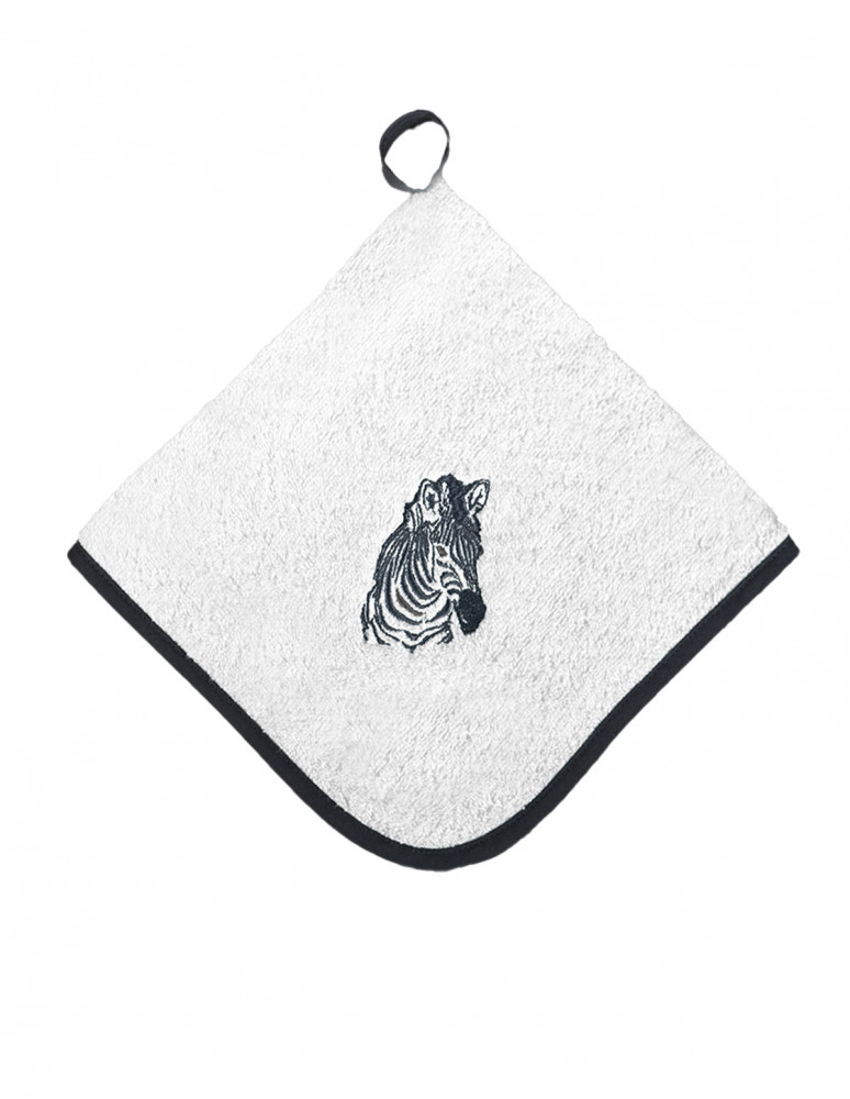 Lot de 3 torchons carrés en coton ZEBRA