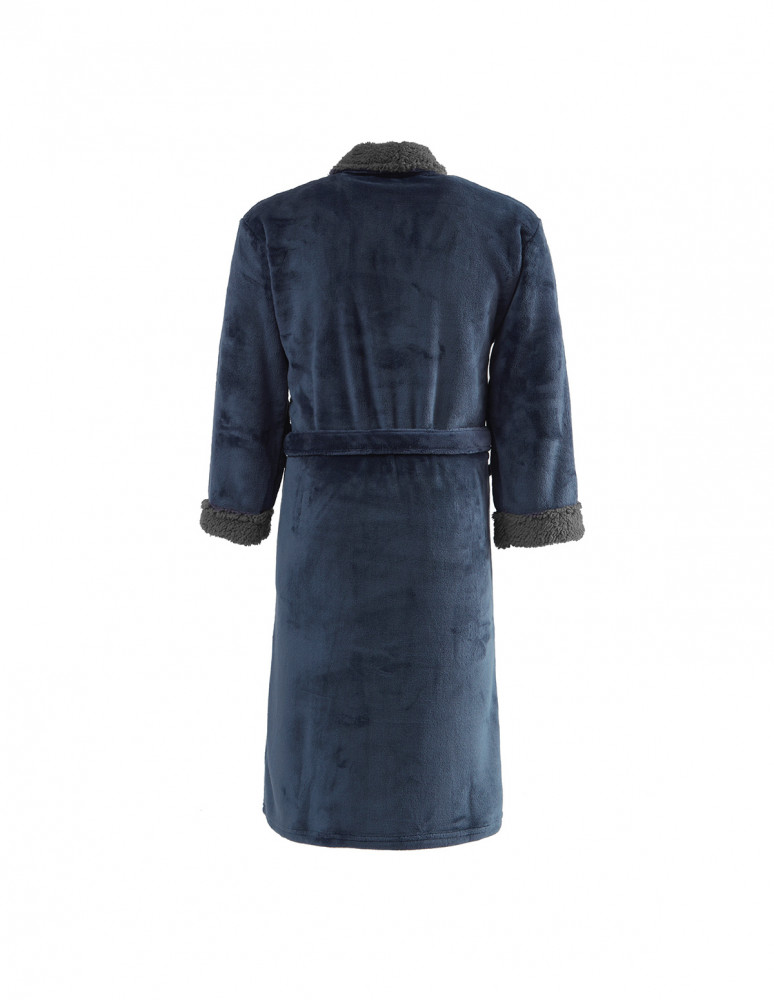 Peignoir Polaire col chale bicolore KALY