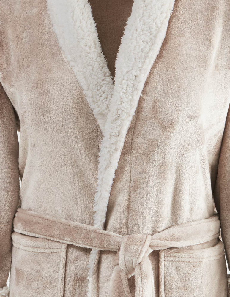 Peignoir Polaire col chale bicolore KALY