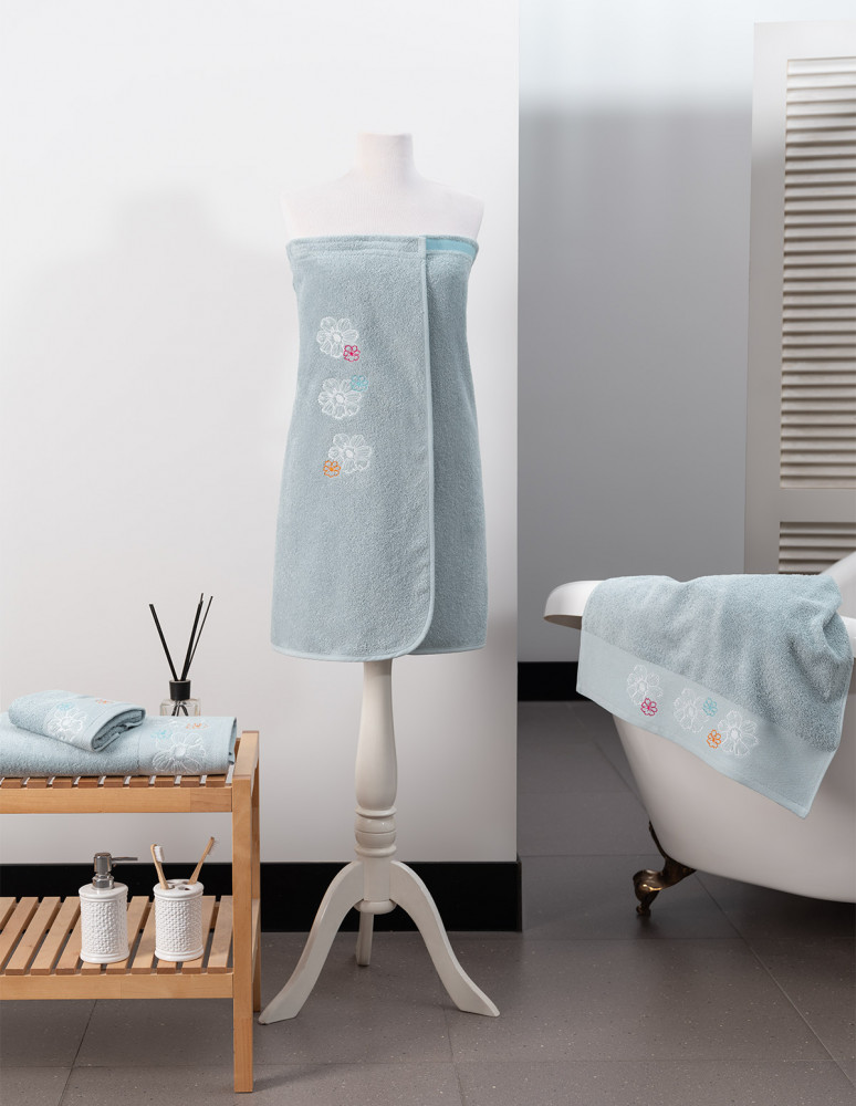 Drap de douche 70x140cm brodé BIRDIE