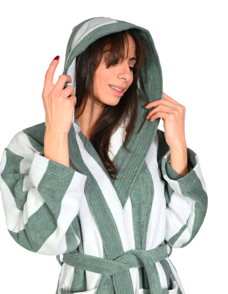 Peignoir adulte capuche velours...