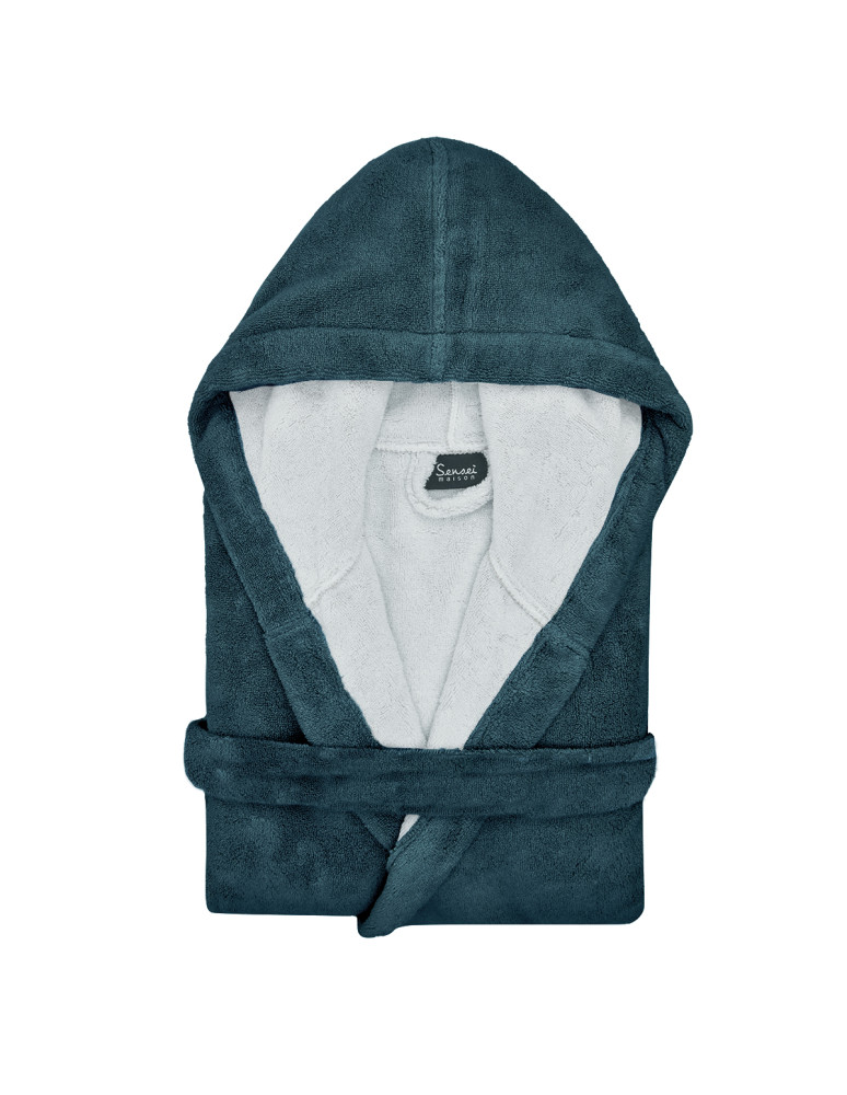 Peignoir col châle bicolore 300 gr/m²...