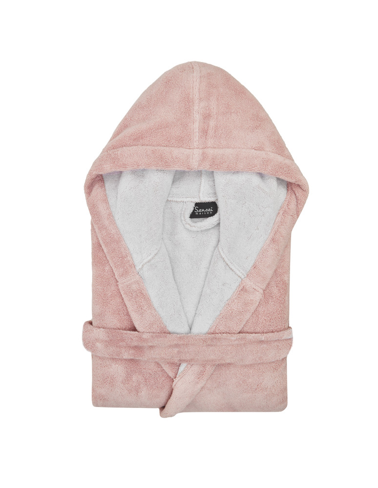 Peignoir col châle bicolore 300 gr/m²...