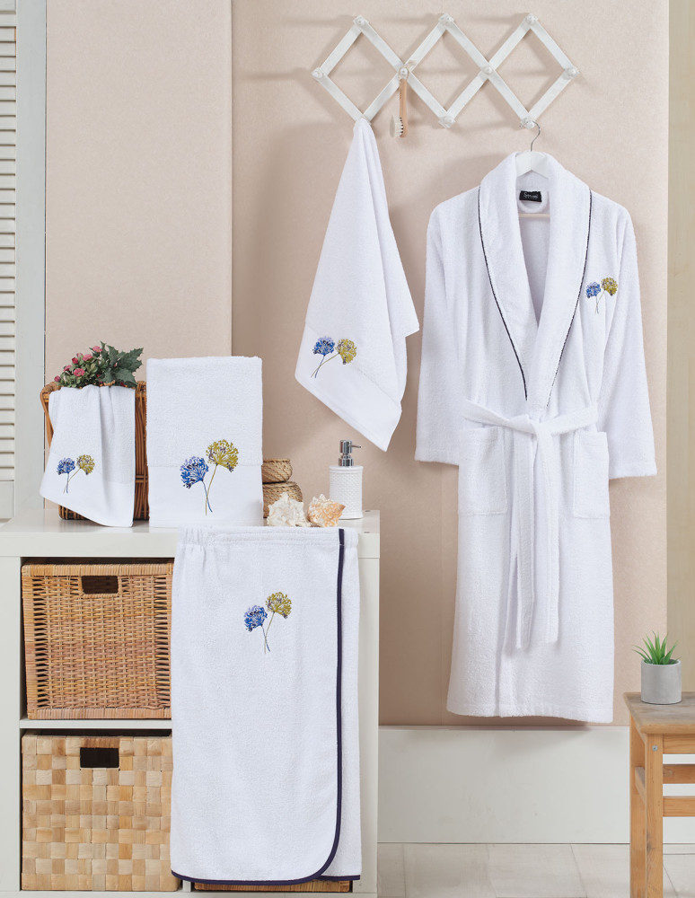 Drap de douche 70x140cm brodé AGATHA