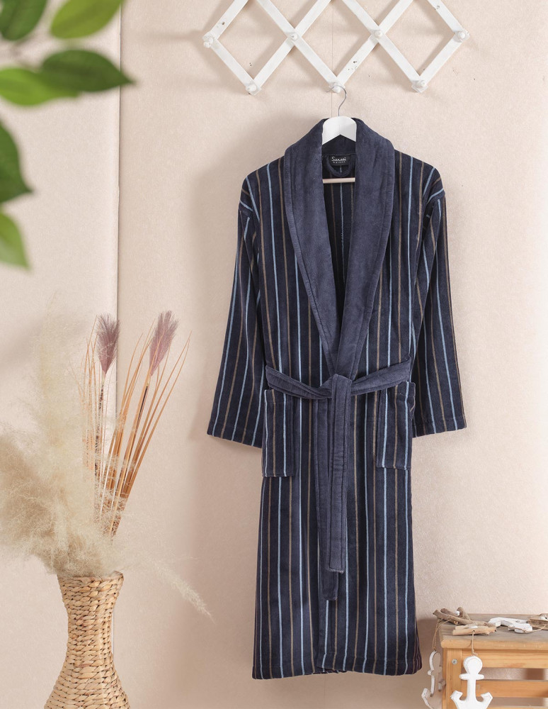 Peignoirs col châle velours Jacquard...