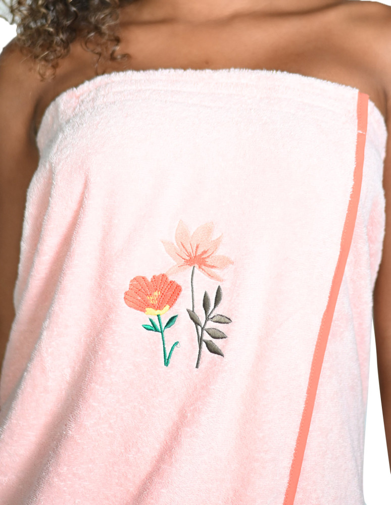 Paréo de bain brodé 420gr/m² ANGELICA