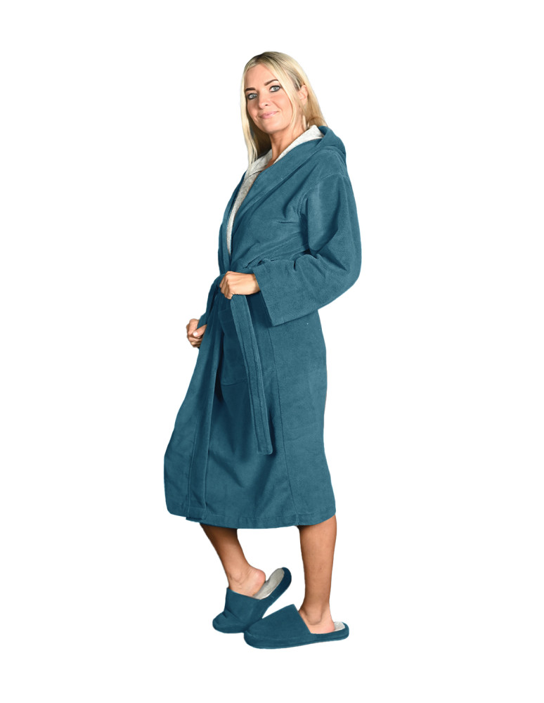 Peignoir col châle bicolore 300 gr/m²...