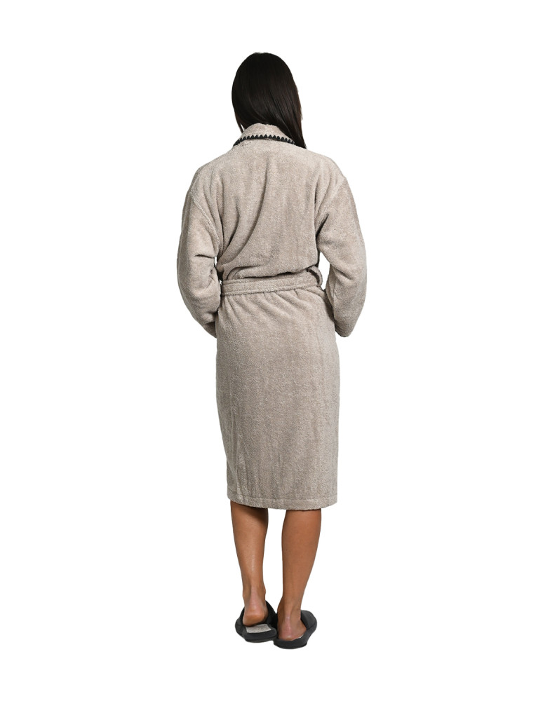 Peignoir col chale  point cavalier...