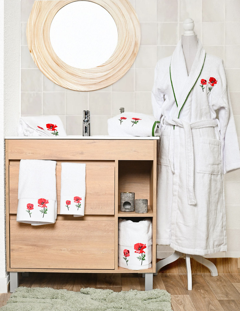 Peignoir col châle 420 gr/m² brodé...