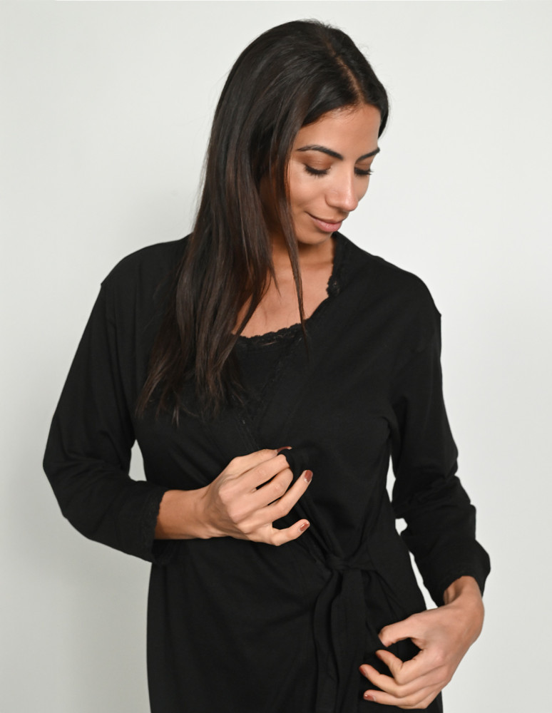 Peignoir kimono coton-viscose EDEN