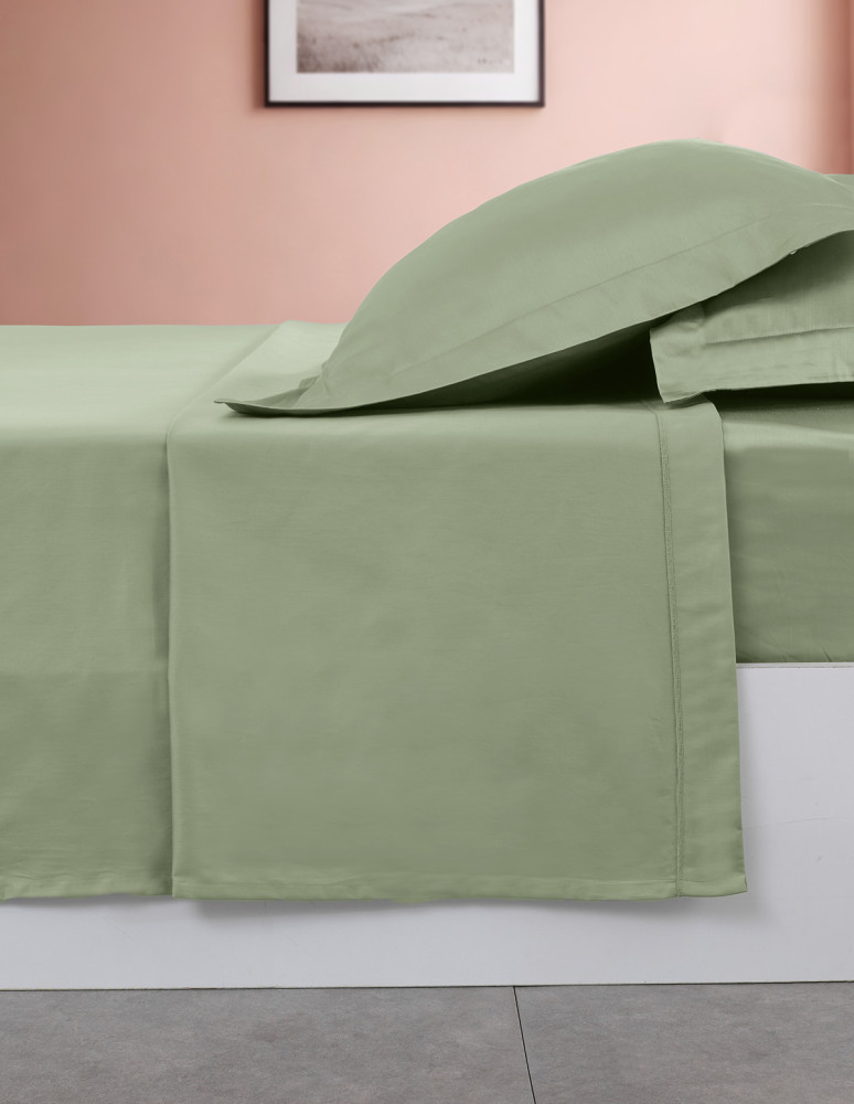 Drap Plat Satin de coton 120 fils UNI...