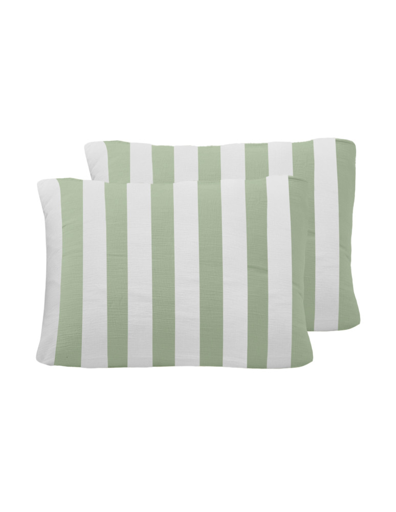 Lot de 2 taies d'oreiller gaze de...