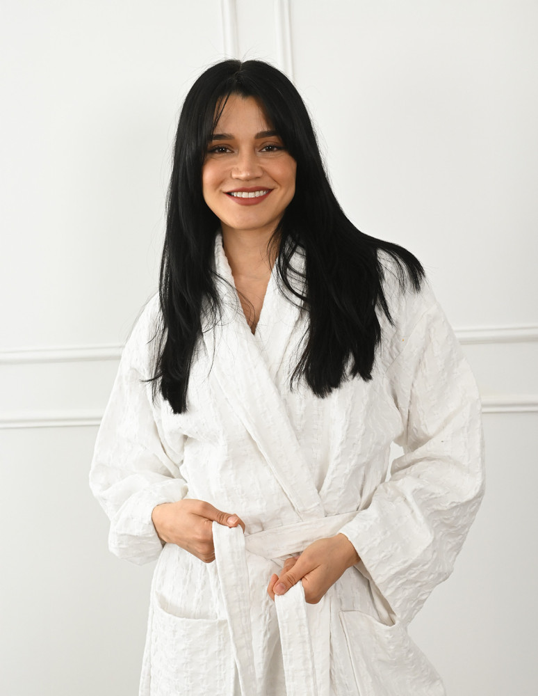 Peignoir nid d'abeille lavé WAFFLE KNOTE