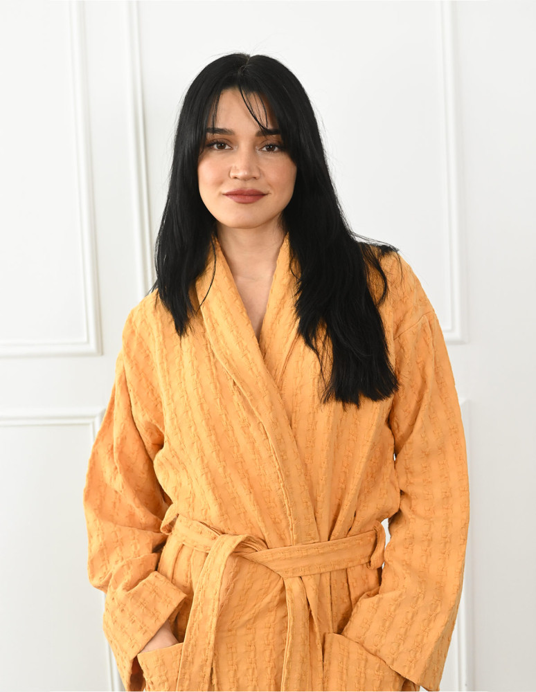 Peignoir nid d'abeille lavé WAFFLE KNOTE