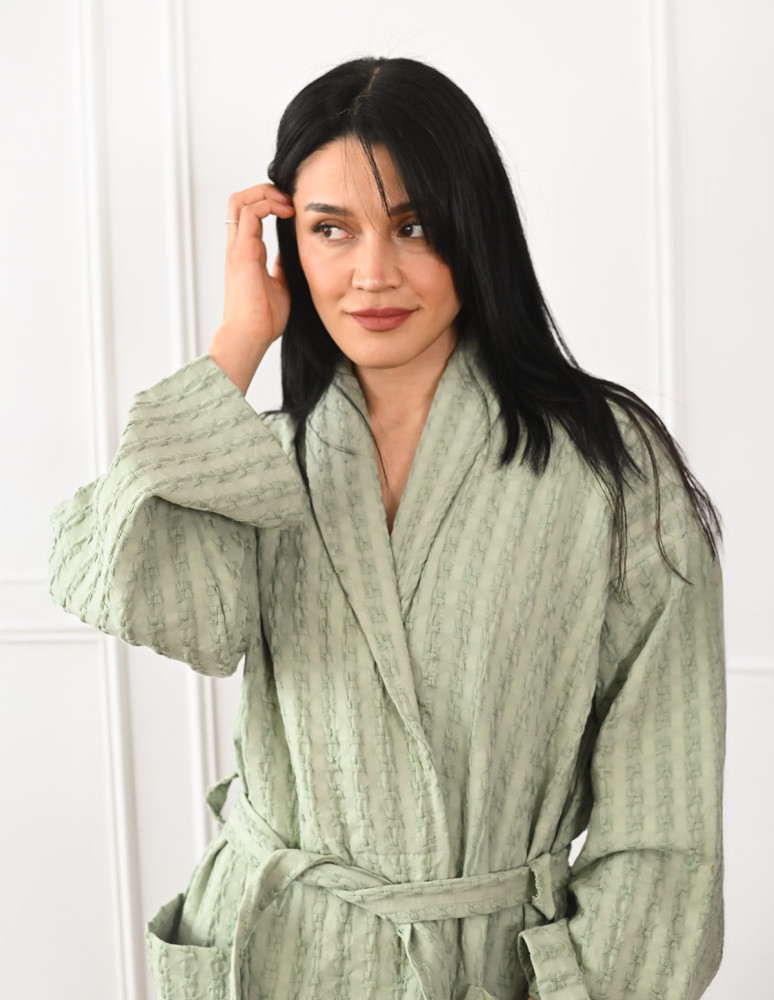 Peignoir nid d'abeille lavé WAFFLE KNOTE