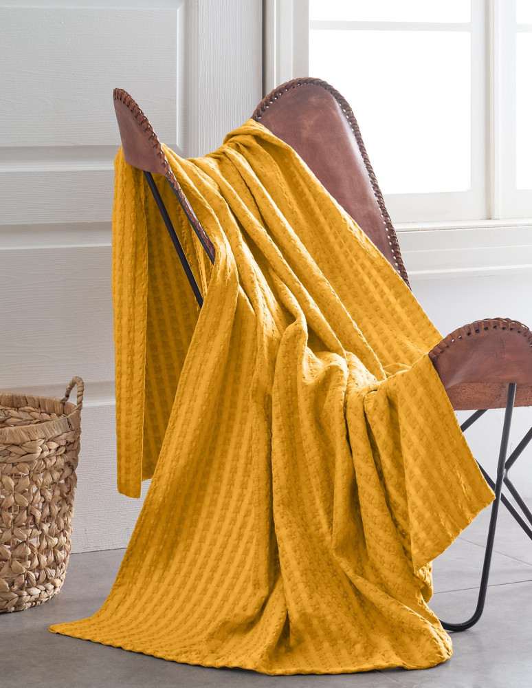 Plaid nid d'abeille lavé  WAFFLE KNOTE