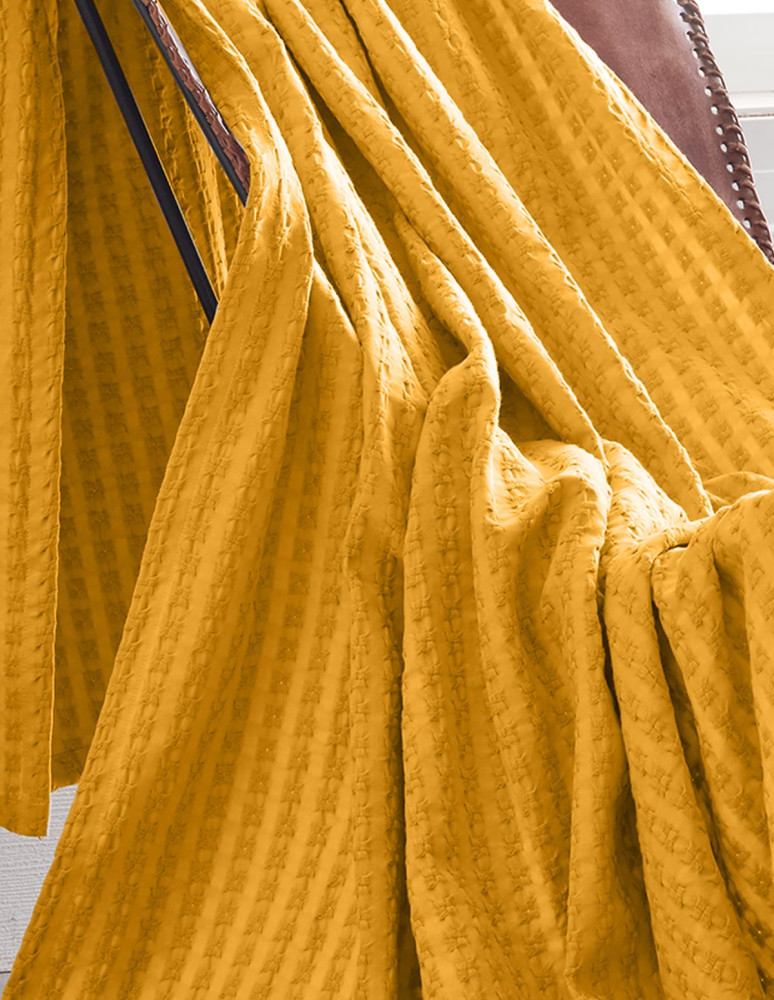 Plaid nid d'abeille lavé  WAFFLE KNOTE