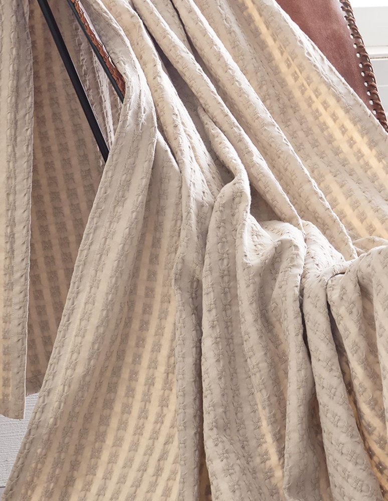 Plaid nid d'abeille lavé  WAFFLE KNOTE