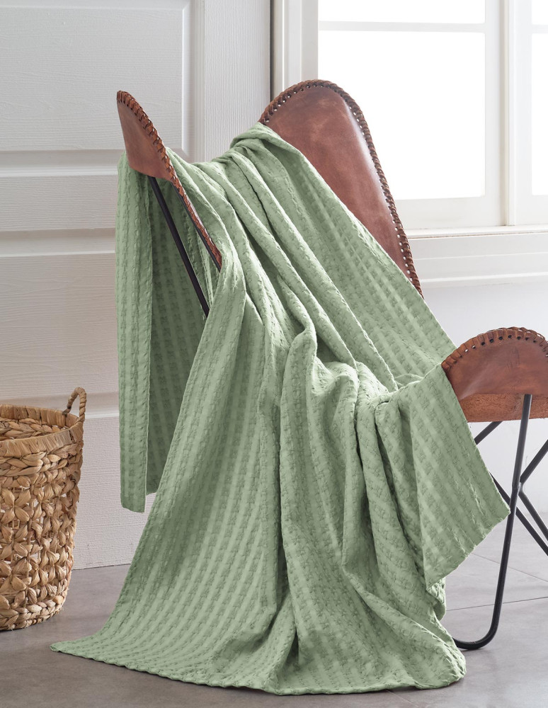 Plaid nid d'abeille lavé  WAFFLE KNOTE