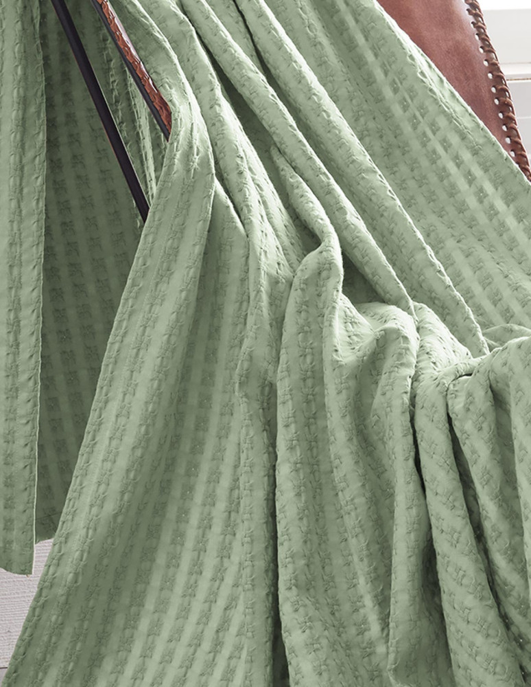 Plaid nid d'abeille lavé  WAFFLE KNOTE