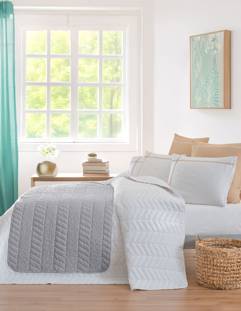 Chemin de lit  100% percale de coton...