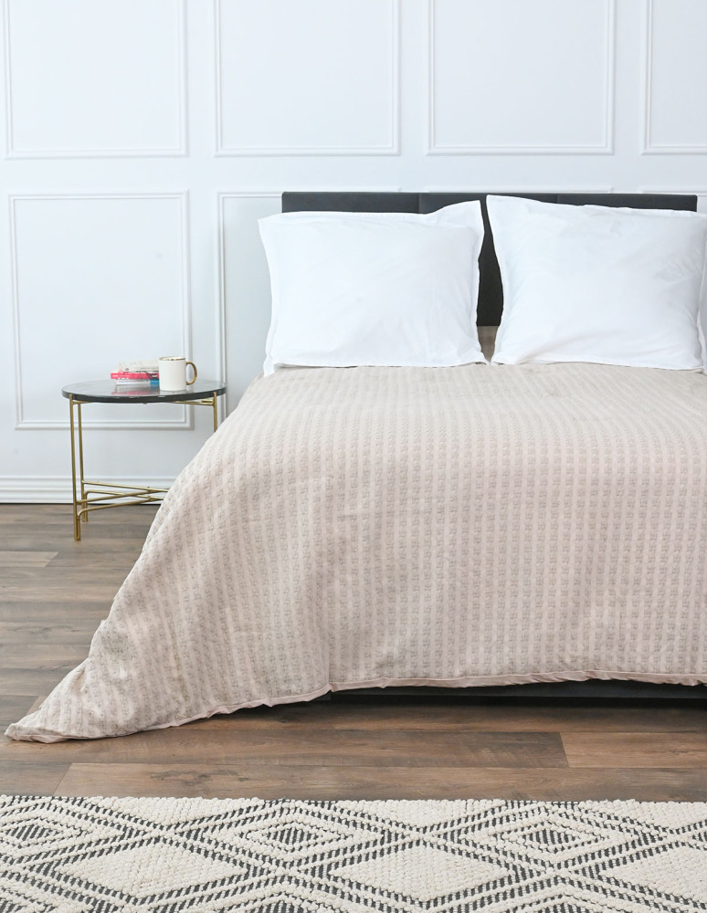 Couvre lit nid d'abeille lavé WAFFLE...