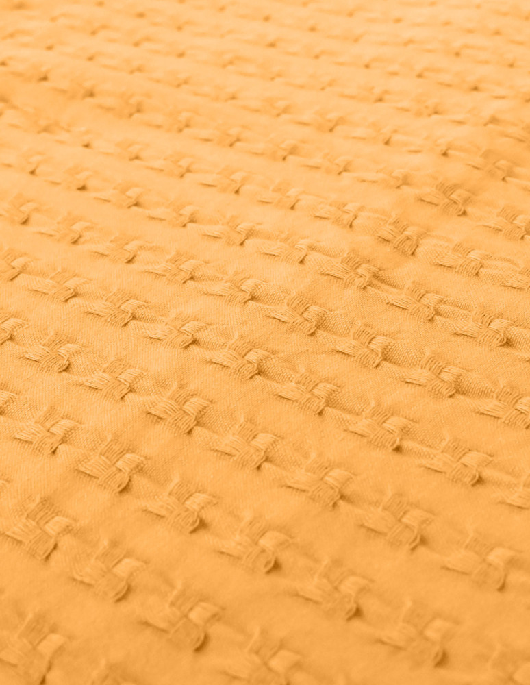 Couvre lit nid d'abeille lavé WAFFLE...