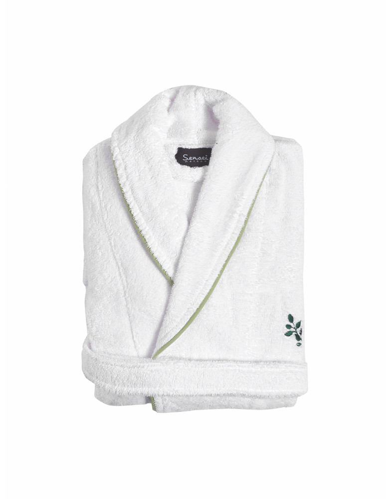 Peignoir col châle 420 gr/m² brodé...